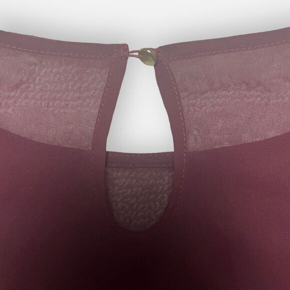 Express Ruffle Shoulder Sheer Top Sweetheart Neckline T Shirt - Picture 6 of 10